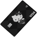 Black Cute Kitty Bank Credit Card - Face