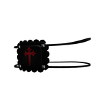 Black Cute Studded Red Cross Eyepatch low