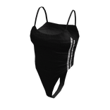 Black Cute Urban Sport Bodysuit Top