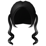 ♡ Black Cutesy Kawaii Curly Swirly Pigtails