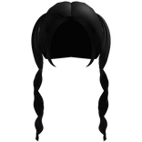 ♡ Black Cutesy Kawaii Long Curly Swirly Pigtails
