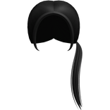 Black Cutesy Kawaii Straight Side Ponytail