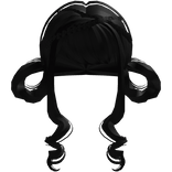 Black Cutesy Lamb Bambi Curly Pigtails