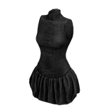 ☆ black denim bubble minidress