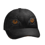 Black Denim cap With Embroidered Eyes