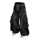 Black Denim Cargo Sweats