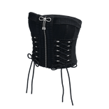 Black Denim Top with Strings