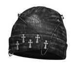 Black Digital Camo Chrome Designer Beanie