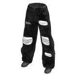 Black Distressed Baggy Stars Jeans