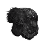 black distressed chunky fluffy fur ushanka