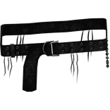 Black Distressed Fabric Emo Belt