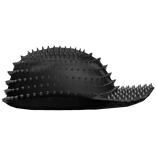 Black Distressed Sideways Spiked Cap