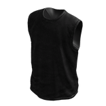 Black Distressed Sleeveless  Shirt