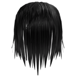 black edgy vkei shiny hair ; highlights