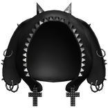 black emo distressed studded hood