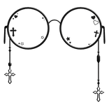 Black Emo Goth Cross Glasses