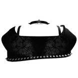 black emo goth skull choker studded crop top ♡