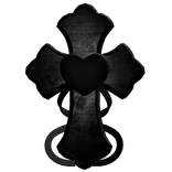 black emo gothic cute cross heart hair clip