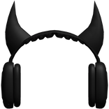 Black Emo Headphones With Horns