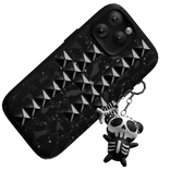black emo leopard phone w/ charms
