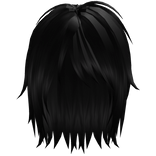 Black Emo Messy Parted Boy Hair