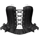 Black Emo Moe Gothic Lace-Up Ruffle Corset