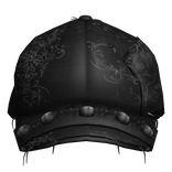 Black Emo Worn Metal Studded Cap