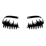 Black Eyebrows and Dramatic Lashes