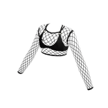 Black Fishnet Rave Crop Top