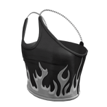 black flaming fire trendy cute chain tank top