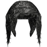 Black Floral Emo Chrome Headscarf