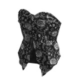 Black Floral Willow Summer Twisted Tube Top