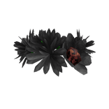 Black Flower Floral Crown For Spring Fairy Picnic