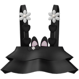 Black Flower Suspender Skirt