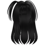 Black Flowy Layered Hair With Side Ponytail