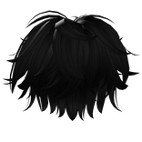 Black Fluffy Anime Messy Y2K Hair