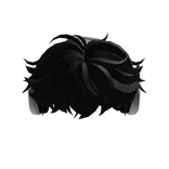 Black Fluffy Cool Hair w/ Headphones