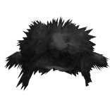 black fluffy fur ushanka hat