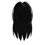 Black Fluffy Layered Hair w/  Bangs