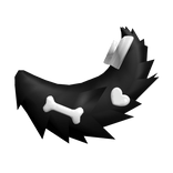 Black Fluffy Tail w/ White Charms