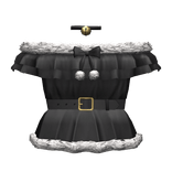 Black Fur Bow Bell Dress Choker 3.0