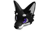 Black Furry Fox Head | Purple Eyes 💜
