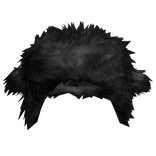 black fuzzy fluffy chunky fur ushanka
