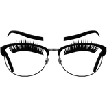 Black Glasses With Latina Eyelashes & Brows