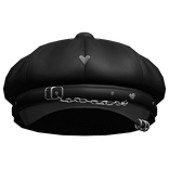 Black Goth Beret Cap