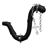 Black Goth Chain Cross Tail