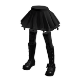 Black Goth Skirt with Leather Boots