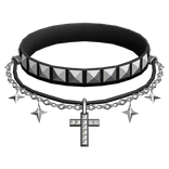 Black Gothic Choker w Layered Necklace Studded 