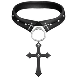 ♬ black gothic collared choker with cross