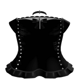 Black Gothic Dress with White Collar & Lace Detail